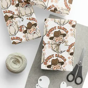 Cowboy Santa Gift Wrapping Papers, Western Santa Gift Wrapping Paper Roll, Western Christmas 2025 Gift Wrapping Paper