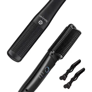 Hair Straightener Brh Ionic Straightening Comb for Women Straight Curly Hair,Smooth Styling, Lightweight Hot Comb Ceramic Coating Dual Voltage, Professional Styling Tools