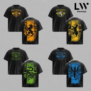 Harry Potter House T-Shirt Magic House Crest Tee | Wizard Academy Symbol Shirt | Fantasy Animal Emblem Tee | Element House Graphic T-Shirt | Mythical School Streetwear | Enchanted Crest Oversized Tee