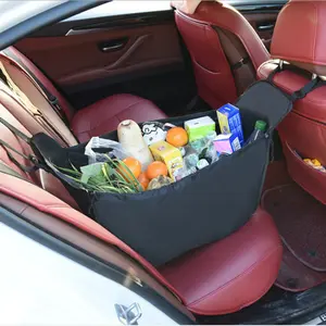 Car seat storage bag, foldable large-capacity passenger seat storage bag, rear seat storage travel bag with drawstring, multifunctional car hanging bag, suitable for rear seats.