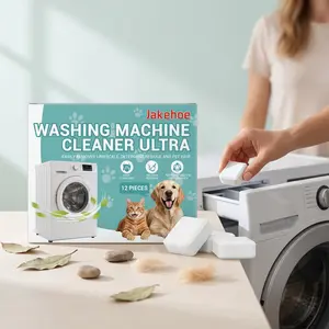 Laundry Odor Elimination Cleaning Tablets (12 Pieces), Drum Washing Machine Cleaner, Tank Grime Removal, Deodorizing Cleaning Tablets, Cleaning Supply