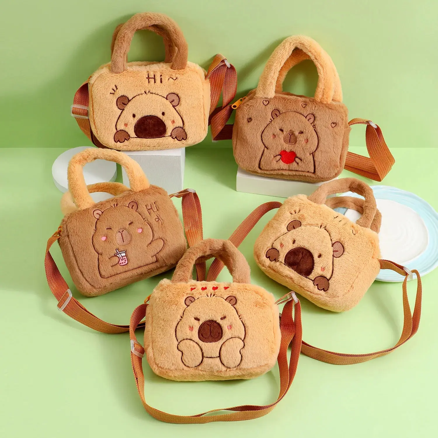 🐹 Cute Capybara Plush Shoulder Bag – Korea Style