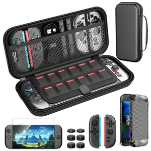 Switch 2 Case for Nintendo Switch 2, Protective Carrying Case Set with PC Switch 2 Cover and TPU Grip Cover for Switch 2 Joycon, Large Capacity Storage Design for Nintendo Switch 2 Accessories Dock Case, Cool Switch Accessories