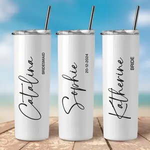 Custom Name UV DTF Transfer Sticker for Tumblers and Cups – Personalized DIY Design for Weddings, Bridesmaids, Birthdays, Bottle Drinkware