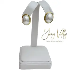 Elegant Gold Plated Huggie Earrings with Pearl Detail