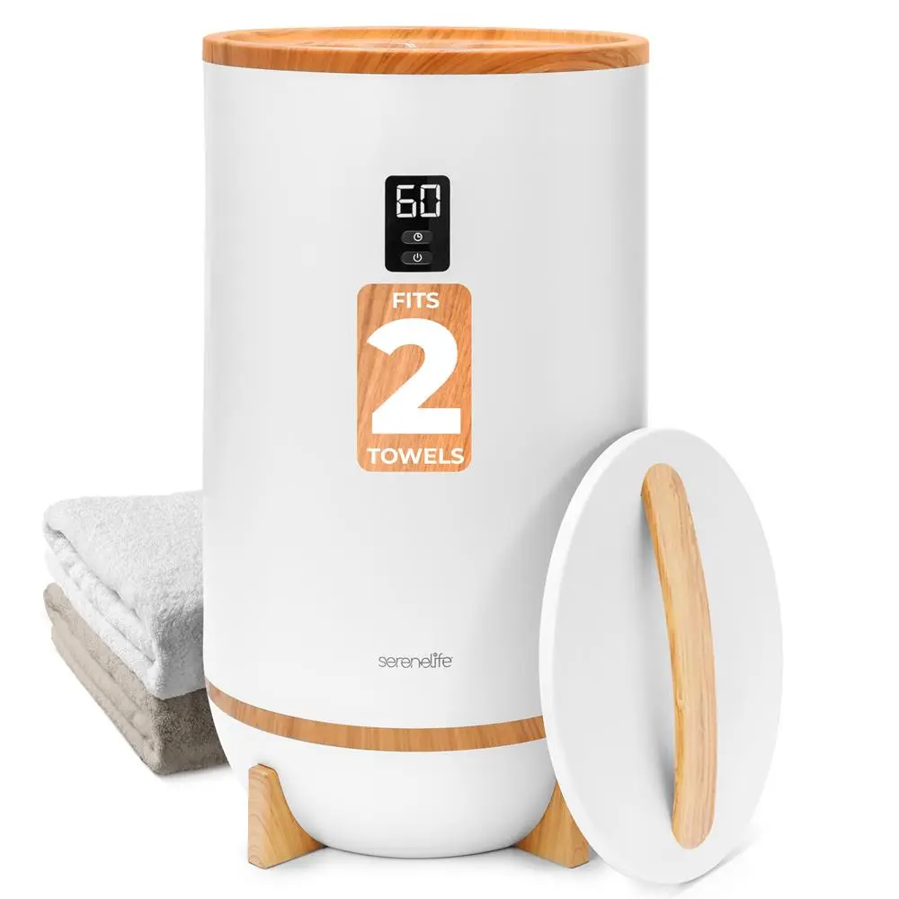 Towel & Blanket Warmer - White | Quick Heat Electric Warmer Bucket with Auto Shut-Off, One-Touch Control & 2 Towel Capacity - Portable Spa, Home Bathroom Essentials