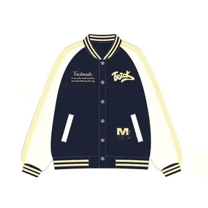 2025 Model American Retro Striped Contrast Color Women'S Baseball Jacket - Loose Fit New Lightweight Coat Tops Womenswear