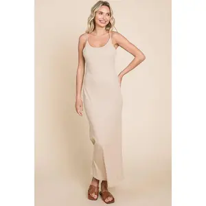 Astrid Cotton Ribbed Cami Maxi Maternity Dress