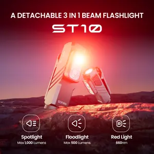 Sofirn ST10 EDC Clip-ON Flashlight Rechargeable with 660nm Deep Red Light, 1000 Lumens Bright IPX6 Multi-Mode Magnetic Small Pocket Light for Signaling, Cycling, Camping
