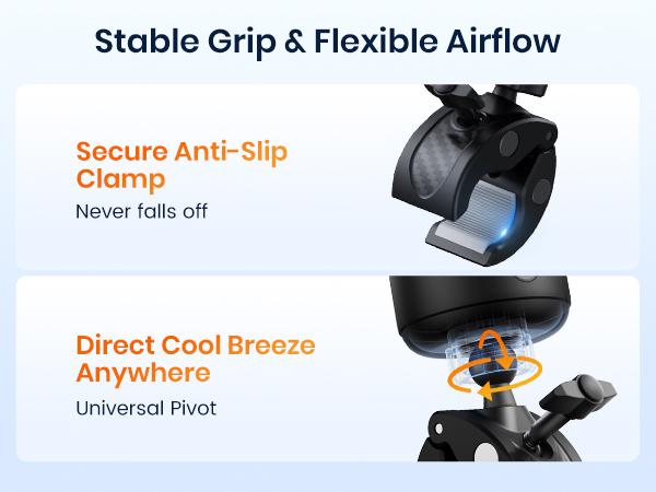 Warmco Portable Stroller Fan, 4000mAh Rechargeable Clip on Fan for Baby, Heavy Duty Clamp for Treadmill, Golf Cart & Peloton, 4 Speeds Quiet Personal Cooling Fan, 360° Rotatable with LED Display