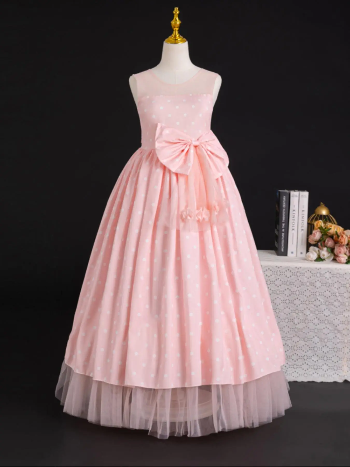 Girls Summer Dress, Flowy Polka Dot Lace Chiffon Long Skirt, Teenage Girls Fashion, Big Bow Design, Perfect for Weddings Parties Holidays - TikTok Shop Girls Summer Dress, Flowy Polka Dot Lace Chiffon Long Skirt, Teenage Girls Fashion, Big Bow Design, Perfect for Weddings Parties Holidays - TikTok Shop