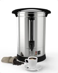 【Christmas Gift】Coffee Urn 100 Cup, 14L/3.8Gal Coffee Dispenser, Stainless Steel Commercial Hot Beverage Dispenser, Hot Water Urn for Party, Buffet, Catering and Wedding