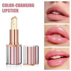 QIC Transferproof Color-Changing Lipstick, Gold Foil PH Lipstick, Smudge-Proof Glossy Lip Glow for All-Day Wear