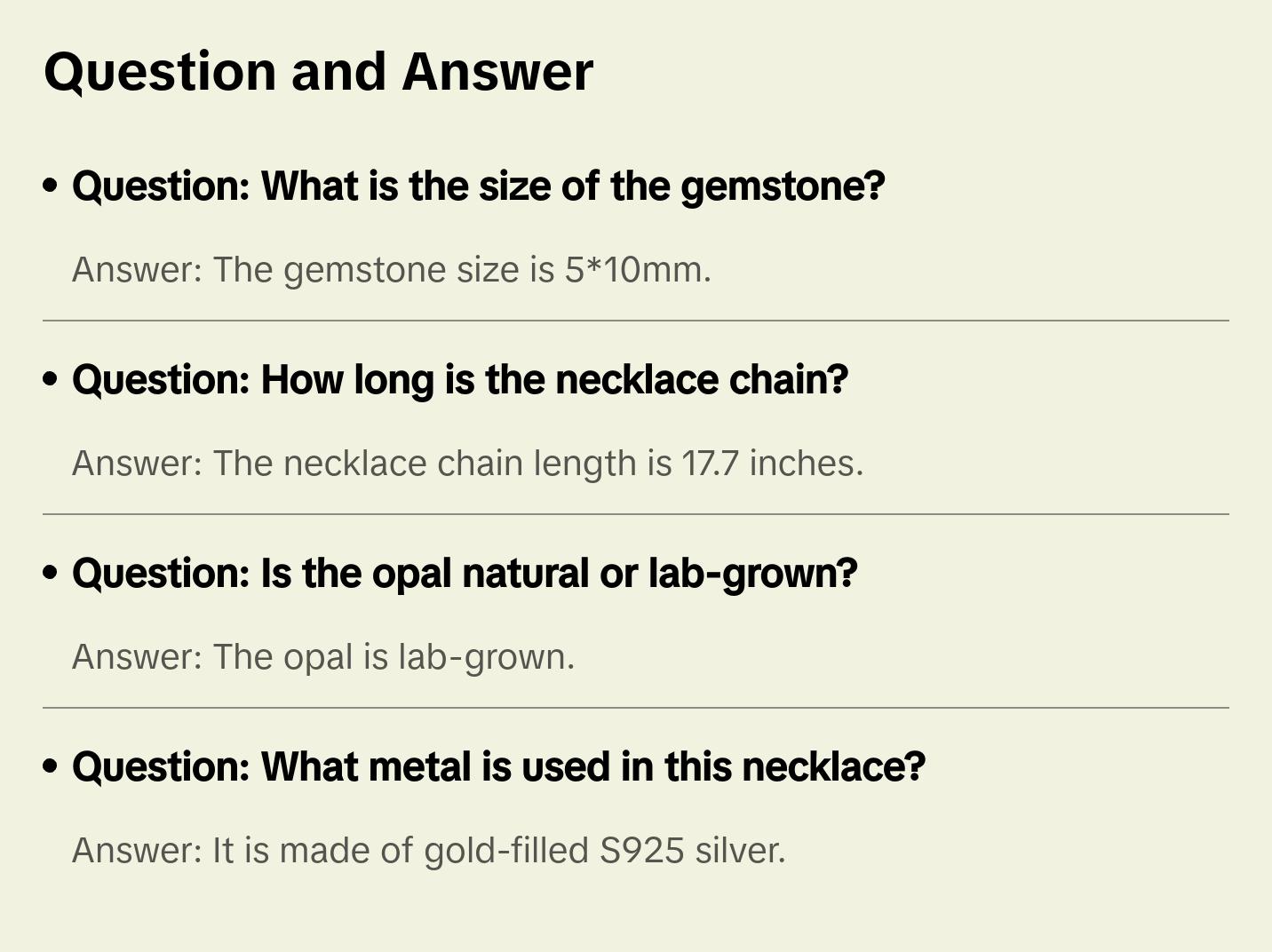 Opal Marquise Pendant Necklace