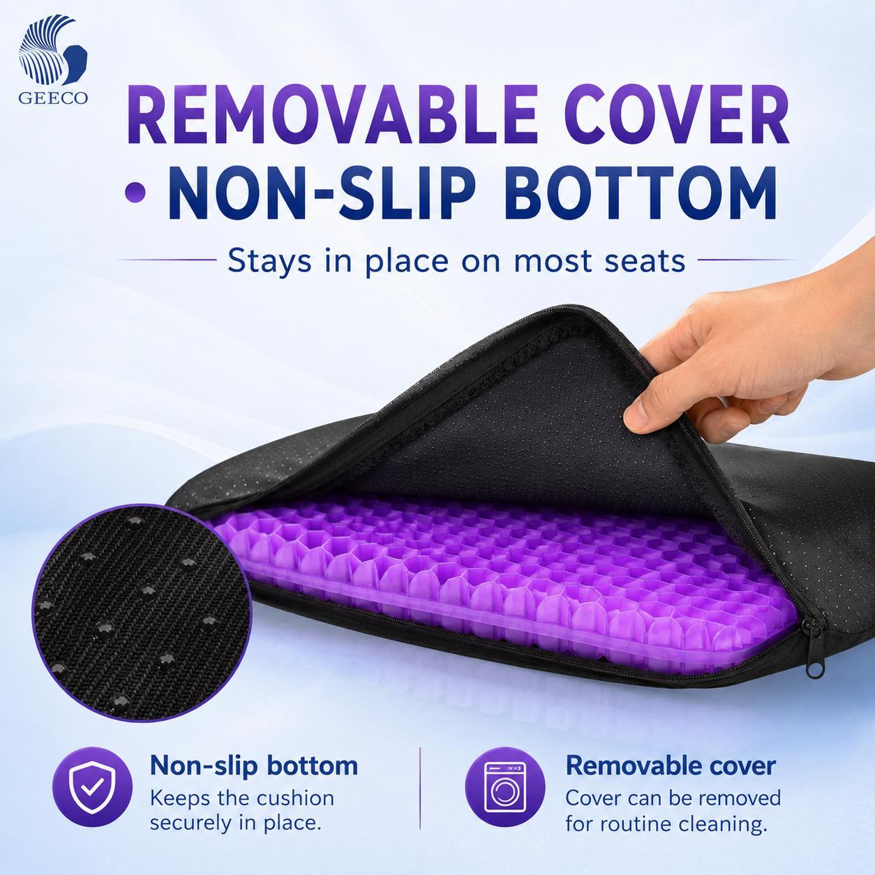 Firm and Flexible Gel Cushion Flexible and resilient gel seat cushion structure