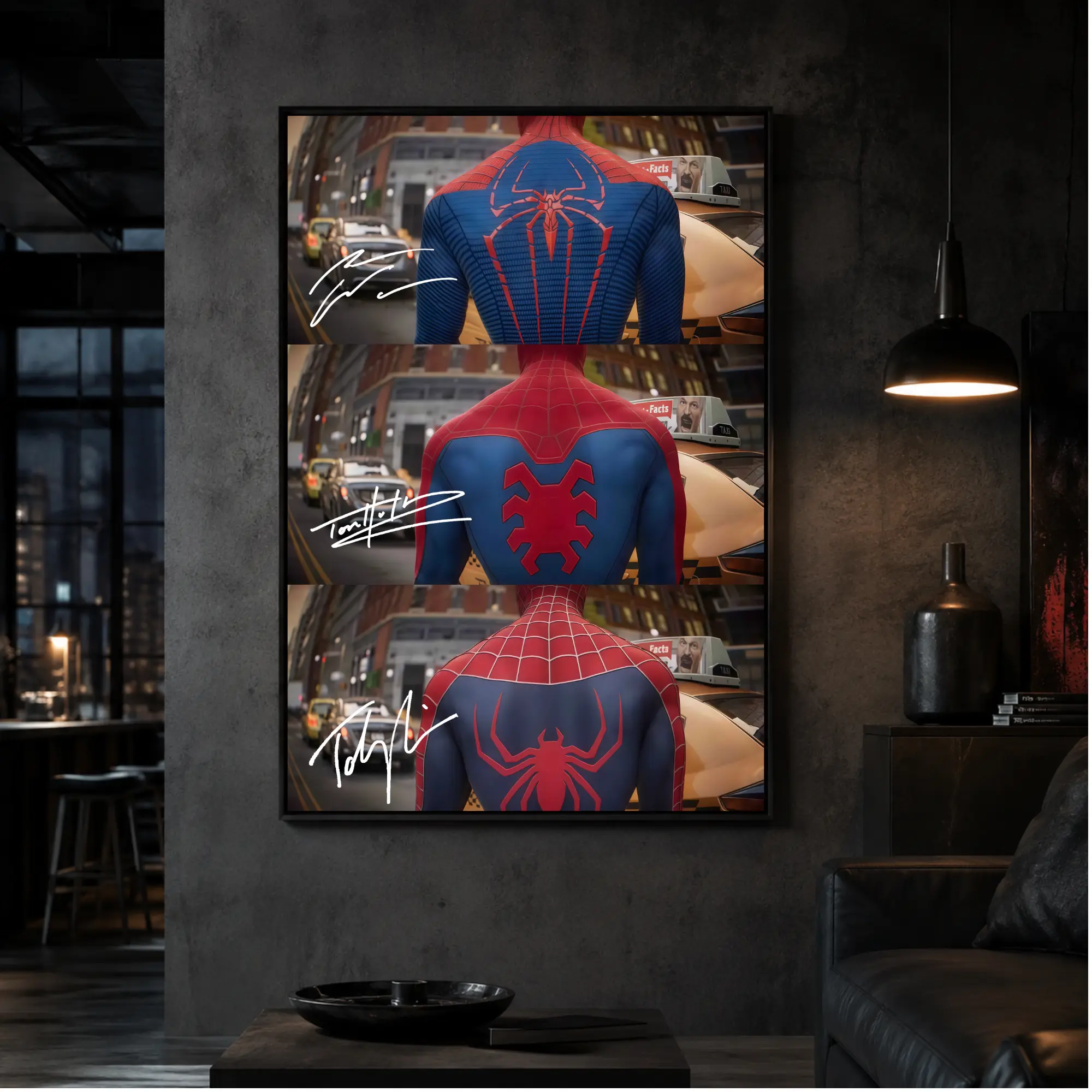 [NO FRAME] Different Spidey Suit, Three Spideys Three Dimensions, Home Poster for fans, Gift for Spidey fans