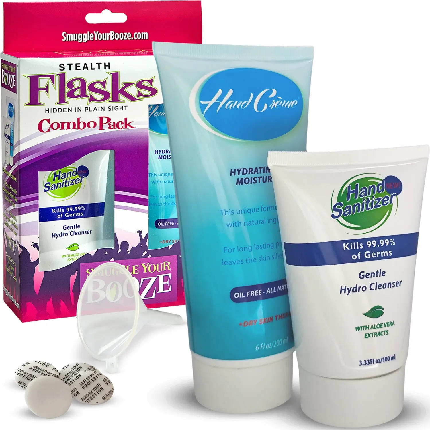 Fake Sanitizer (3.33oz) & Hand Creme (6oz)- Flasks For Your Favorite Discreet Beverage