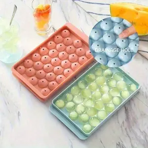2Pieces Round Ice Ball Mold With Lid, Made Of Flexible Silicone For Effortless And Easy Demolding, Specially Designed For Freezer Use, An Ideal And Practical Tool For Making Delicious Cocktails And Refreshing Cold Drinks In Daily Life.