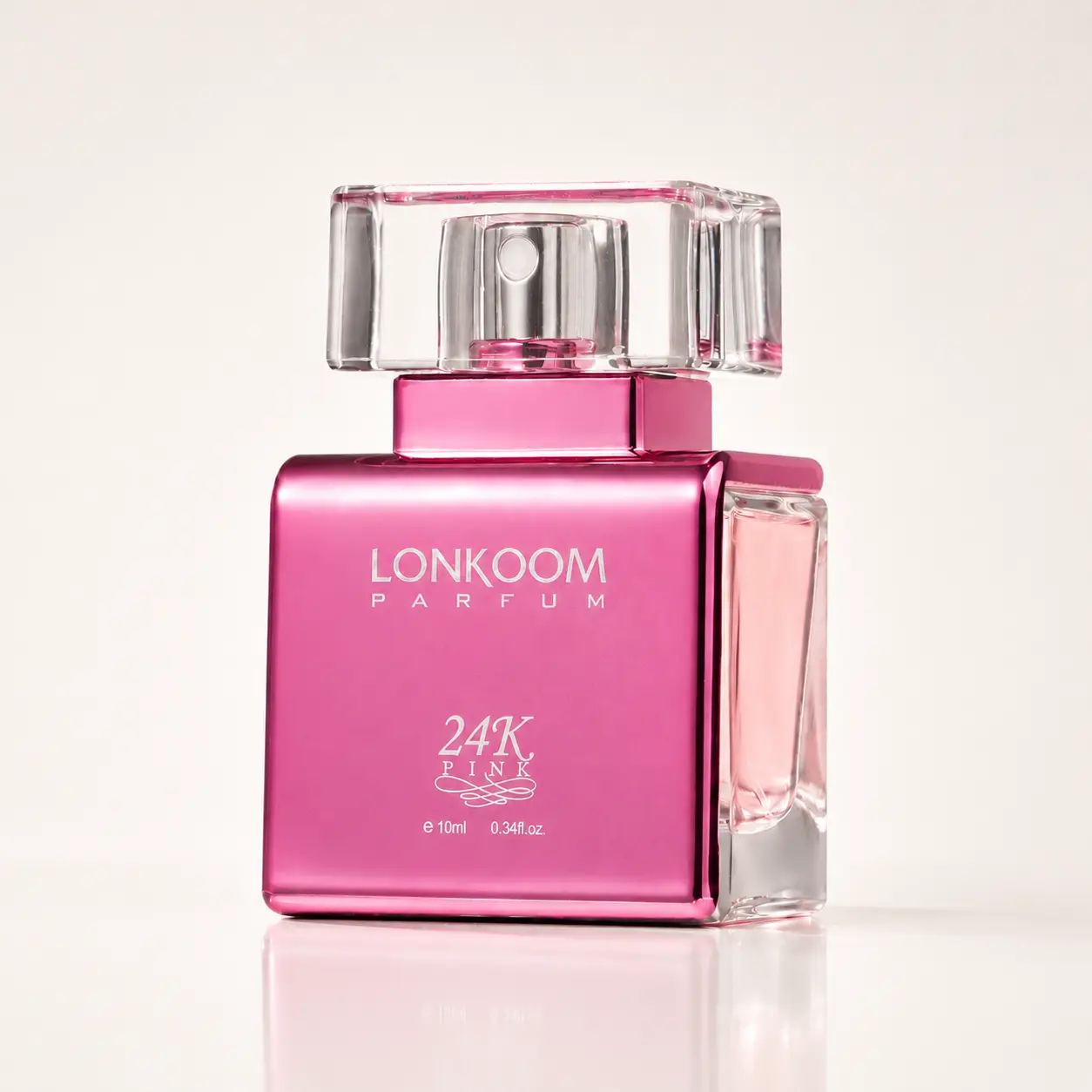 Lonkoom 24K Pretty Pink Perfume for Women, 10mL | Sweet Peach, Apple & Orange Blossom Fruity Perfume