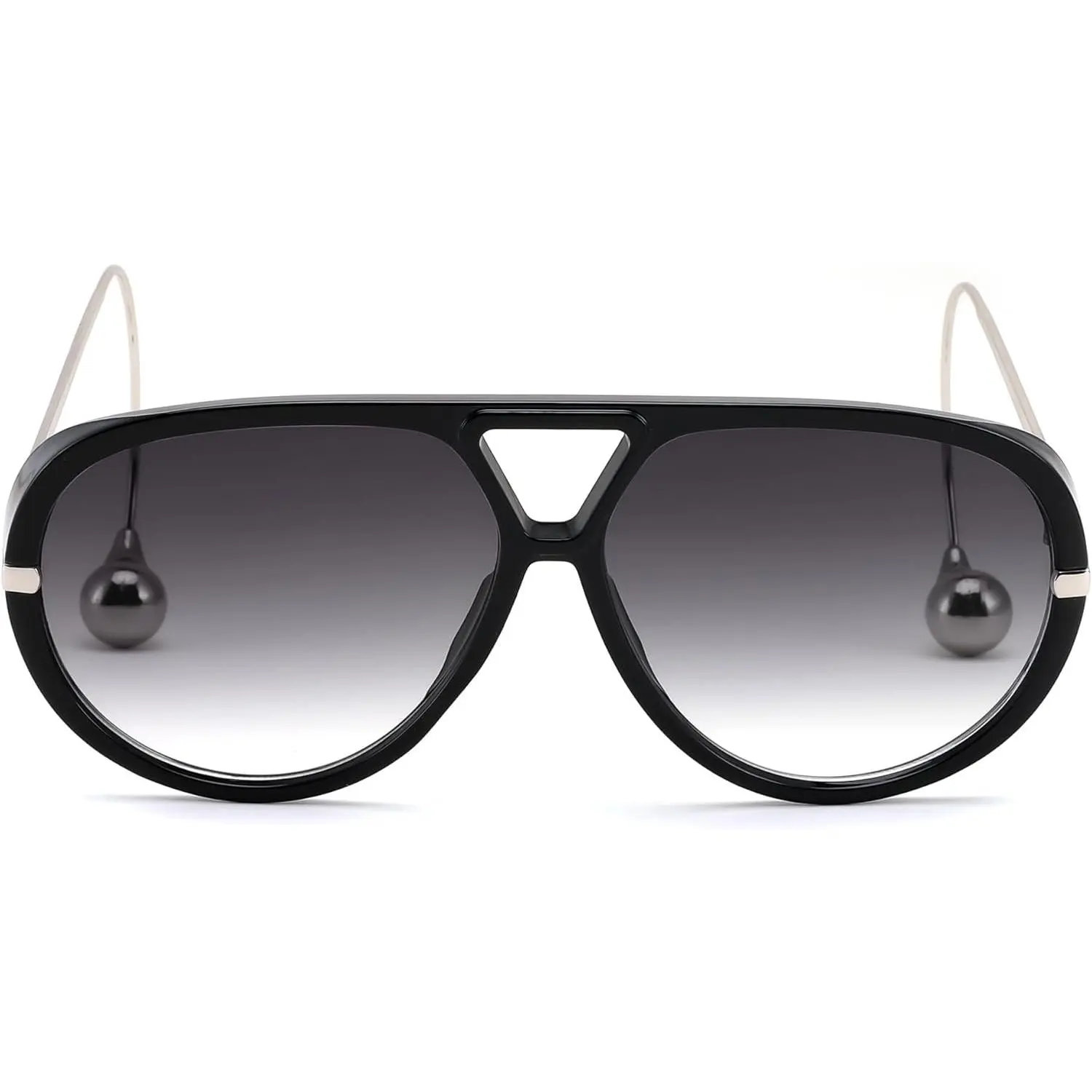 EyeconicFinds Oversized Aviator Sunglasses With Earring 