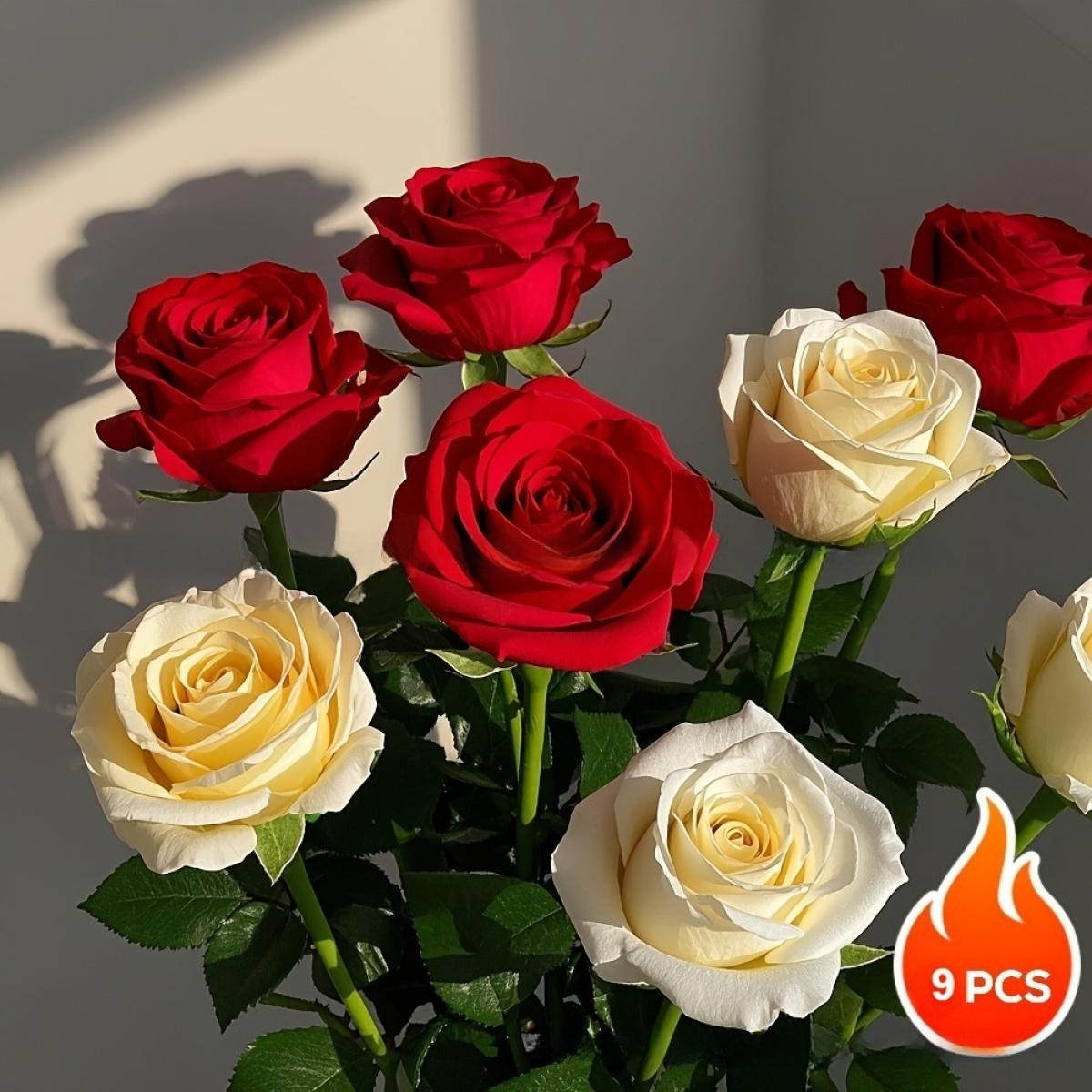 12Pcs Silk Fabric Artificial Rose Bouquet Set - 3D Full Realistic Fake Flowers, Luxury Versatile Home Decoration Ornaments, Floral Decor for Living Room Study, Ideal for Wedding Layout Photo Prop Gift