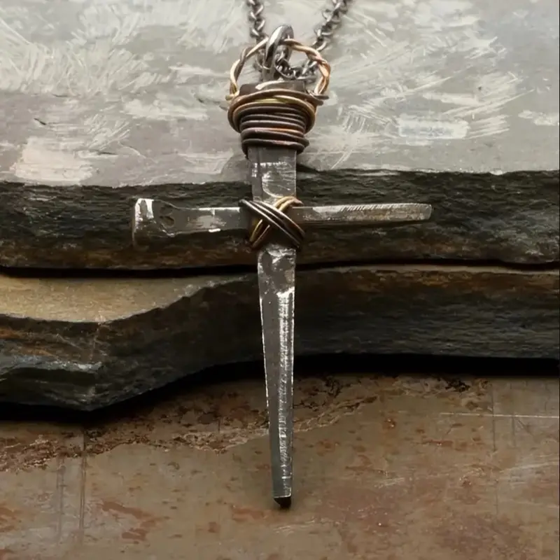 Nail Cross Necklace - Unique Design, Durable Material, Perfect for Daily Wear