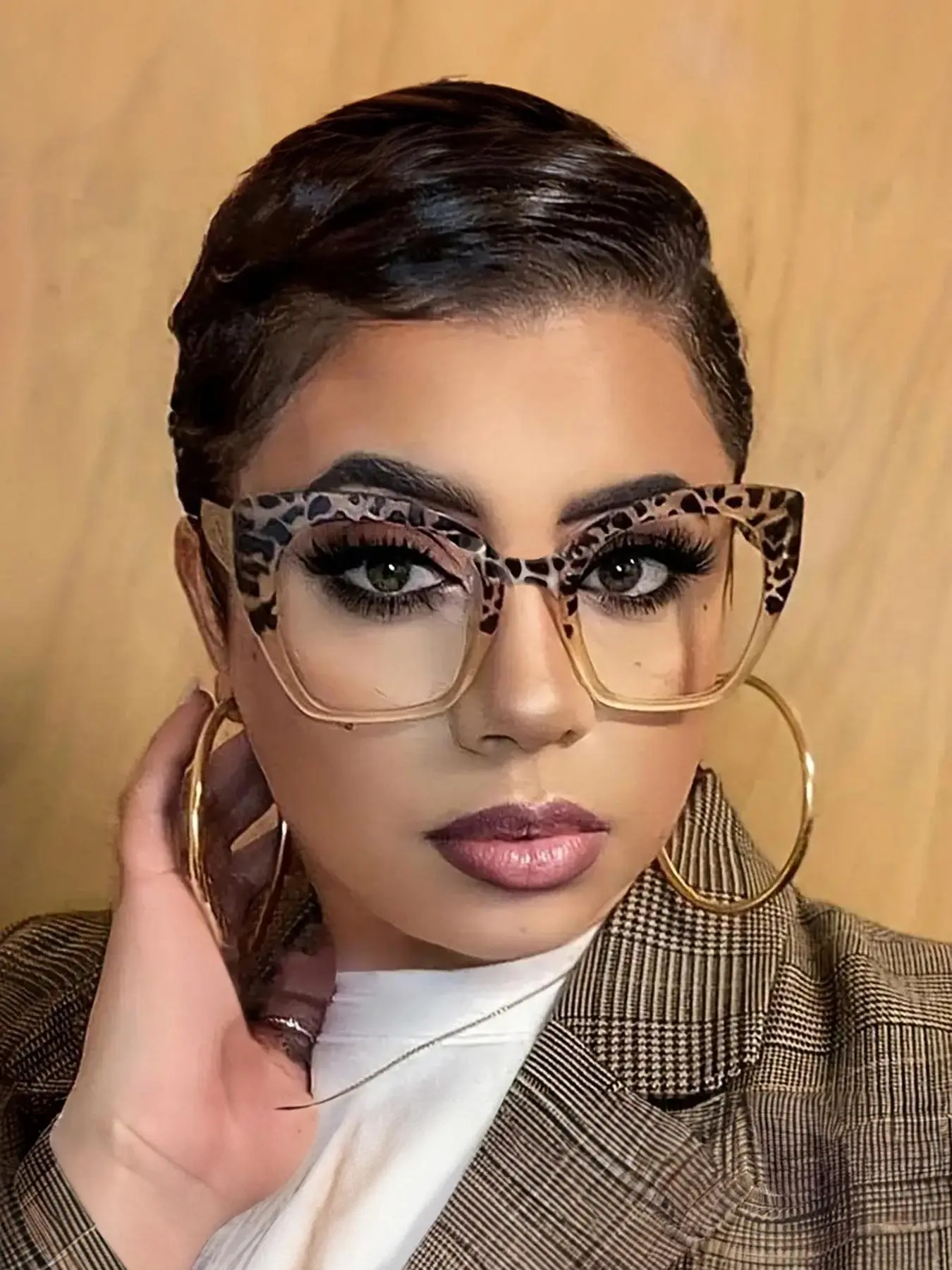 1pc Women's Vintage Simple Versatile Fashion Trendy Casual Fashionable Frames Glasses Fashion Frames Eyeglasses Frame, Reduce Eye Fatigue When Using Computers and Devices