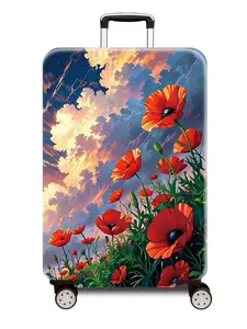 Thickened Luggage Protector Cover, Landscape Series Pattern, Suitable for Business Travel Vacation, Fits 20-28 Inch Suitcases