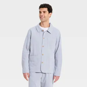 Men's Easter Capsule Seersucker Shacket - Goodfellow & Co