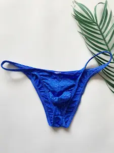 Men's Fashion Striped Pouch Low Waist Tight Bikini Thong Sexy Brief Underwear, 1 Piece Pack, Comfortable and Stylish