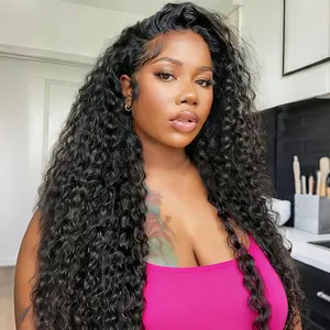 Bling Hair 14~36Inch 13x6 Water Wave Hd Lace Front Wig Brazilian Wigs For Women Pre-plcked 13x6 Deep Wave Lace Frontal Wig 180Density