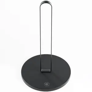 Black Paper Towel Holder with Non-Slip Wooden Base – Portable Freestanding Countertop Organizer - Fits All Roll Sizes - Perfect for Kitchens, Bathrooms, and Offices