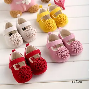 Infant Girls' Mary Jane Princess Series Shoes with Flower Pattern - Soft Sole Fabric Insole Baby Walking Shoes, Comfortable Candy-Colored Flats with Adjustable Strap Closure
