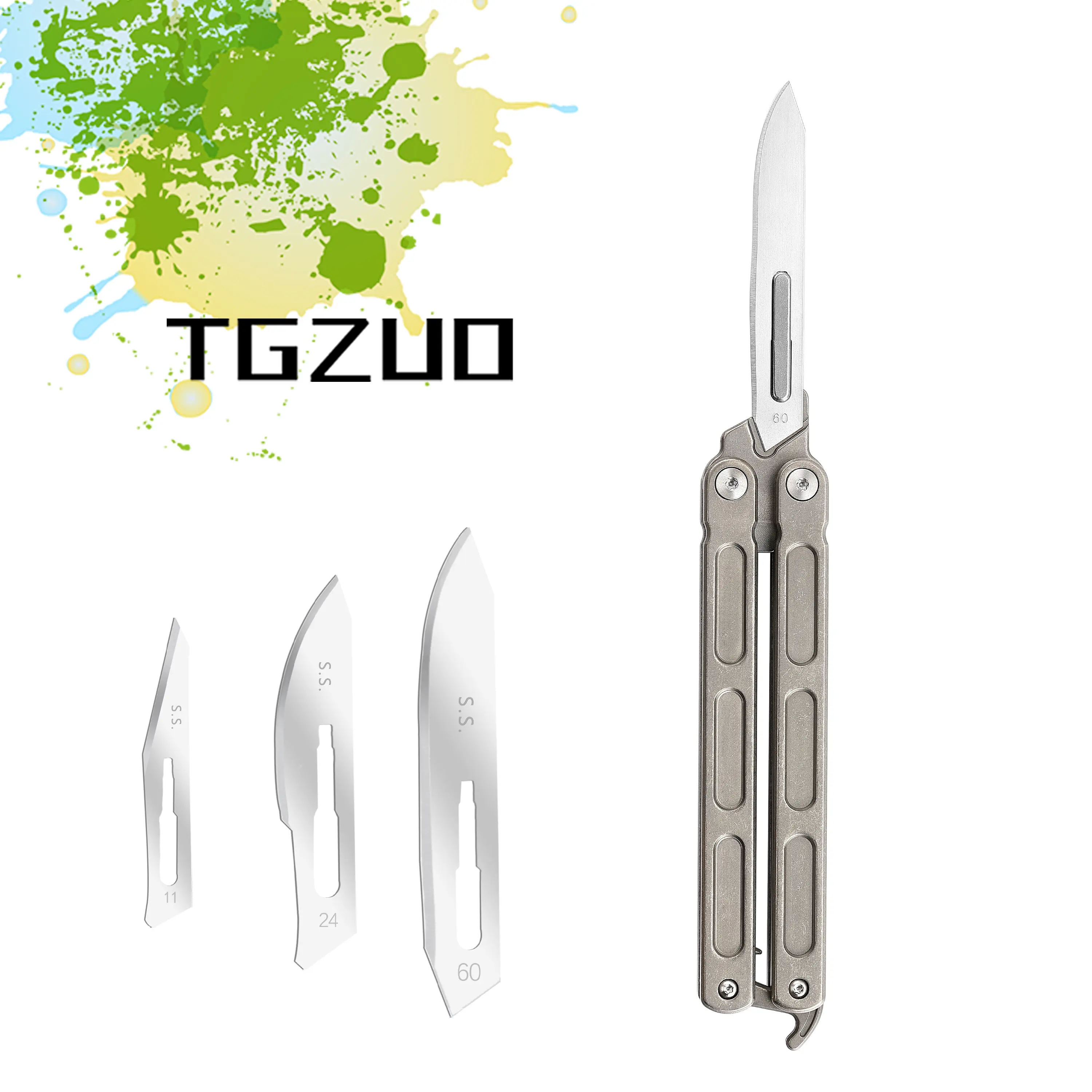 Titanium Alloy Multi-Use Knife - Lightweight Tools, Versatile Camping Pocket Tool Compatible with 3 Blade Types (Carving, Scalpel), Camp Kitchen Accessory with Bottle Opener, Versatile Tool