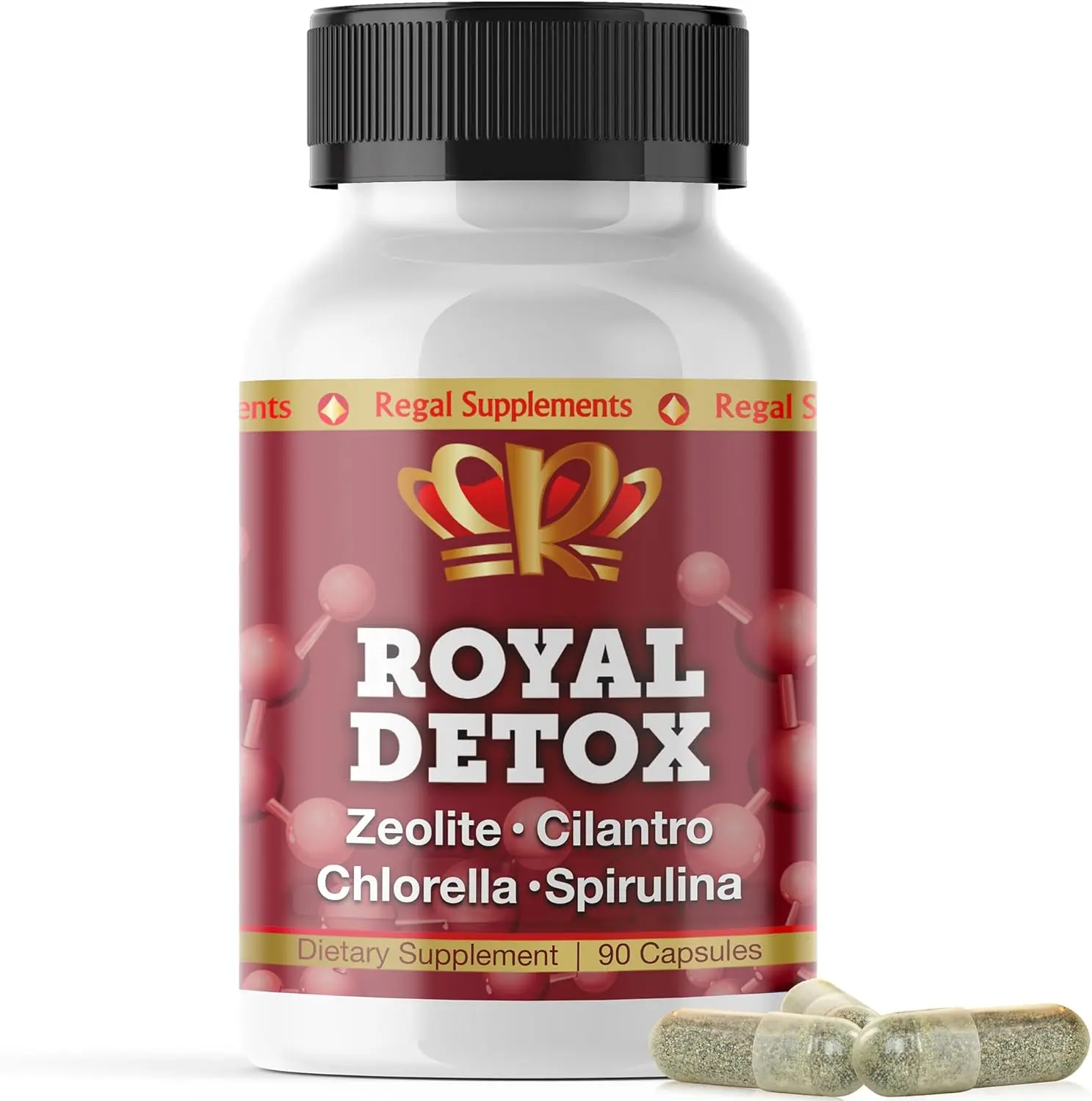 Royal Detox – Full Body Cleanse | Zeolite, Chlorella, Cilantro, Spirulina | Supports Energy, Gut Health, Mood & Healthy Inflammation Response (90 Caps)