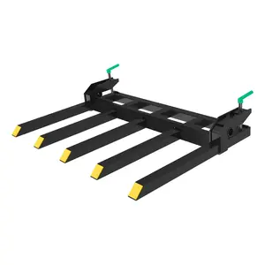 Clamp On Debris Forks 48 in Bucket Heavy Duty Clamp On Pallet Forks Bucket Forks Attachments Fit for Loader Bucket Skidsteer Tractor
