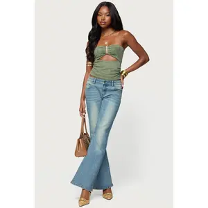 Jenni Washed Low Rise Flared Jeans
