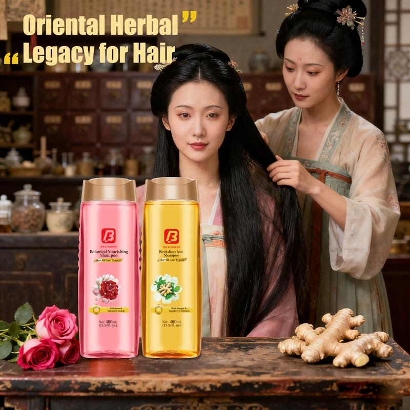 A New Way To Hair Care: BEE&FLOWER Ginger & Rose Shampoo - Sulfate-Free Formula To Manage Greasiness & Boost Fullness - For All Hair Types