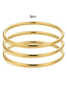 Women's Elegant Stainless Steel Bangle (3pcs), Fashion Jewelry for Party, Daily Clothing Decor, Trendy All-match & Exquisite Jewelry for Birthday Gift, Stackable Bracelets, Fashionable Bracelet