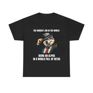Fedora Alpha Wolf Tee- Funny Meme, Parody Tees, Cringe Shirts, Embarrassing Shirts, Gag Gift, Dad Joke, Sigma Alpha Wolf Shirt, Brainrot Shirt, College Humor, Viral Shirt, Funny Gift Tee, Comfortable Unisex Heavy Cotton Shirt