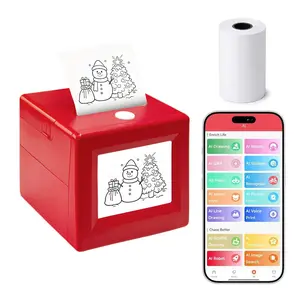 Smart Voice Activated AI Sticker Printer Wireless Mini Inkless Gadget. Perfect for Home Office Study Notes & Scrapbooking. Ideal Cute Girly Gifts matching LED Doodle Boards & Cute Stuffed Animals.