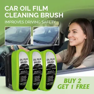 BUY 2 GET 1 FREE, Car Windshield Oil Film Remover Brush - Rapid Cleaning, Long-Lasting Oilremoval Effect for Rainy, Foggy Days tiktokshopspringglowup,summervibes