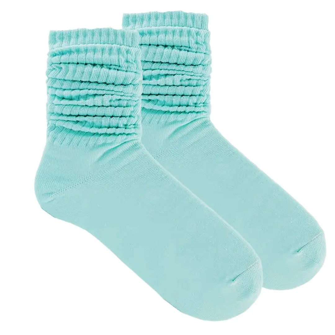 Mint Blue Slouch Socks (Adult Medium - Women's Shoe Sizes 5-10)