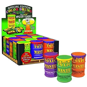 Toxic Waste Hazardously Sour Candy Drums Assorted Special Edition: 12-Piece Box