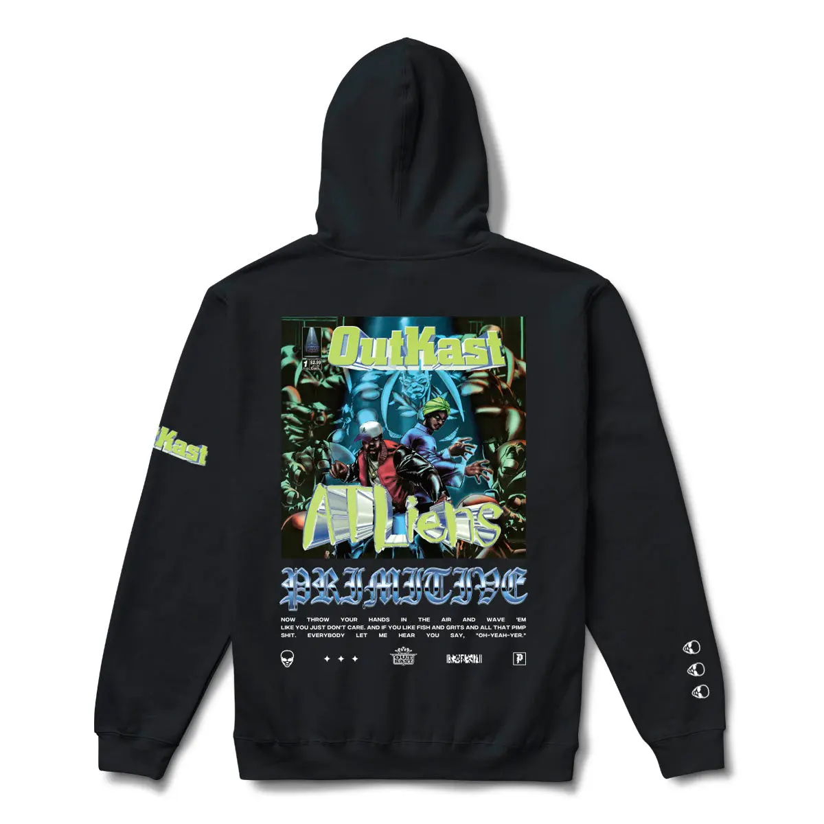 Men's Regular Fit Pullover Hoodie, Casual Menswear Top with Comfortable Fabric, Atliens Sweatshirt, Tops, Sweatshirts, Cotton, Print, 100% Cotton