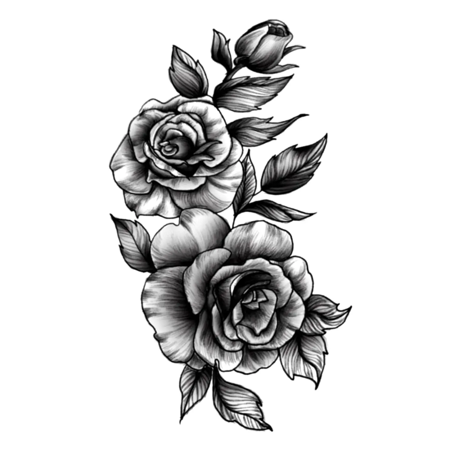2 pcs Fashion Flower Prints Temporary Waterproof Tattoo Sticker