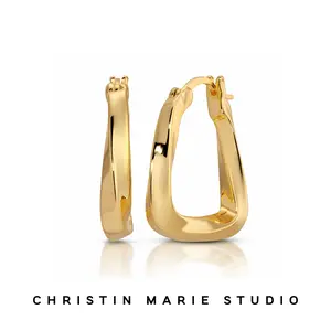 Gold Twist Hoop Earrings