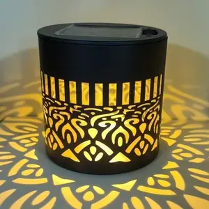 Solar LED Wall Light/fence Light, Ip65 Waterproof, Metal Shell with Cutout Design, Outdoor Decorative Lights, Ideal for Garden, Steps, Patio, Balcony, Christmas Decor, Patio Lighting, Modern Outdoor Lighting
