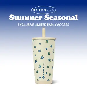 Hydrojug Everyday Tumbler - Double-Wall Vacuum Insulated Spill-Free Lid Flexible Straw Drinkware Bottled