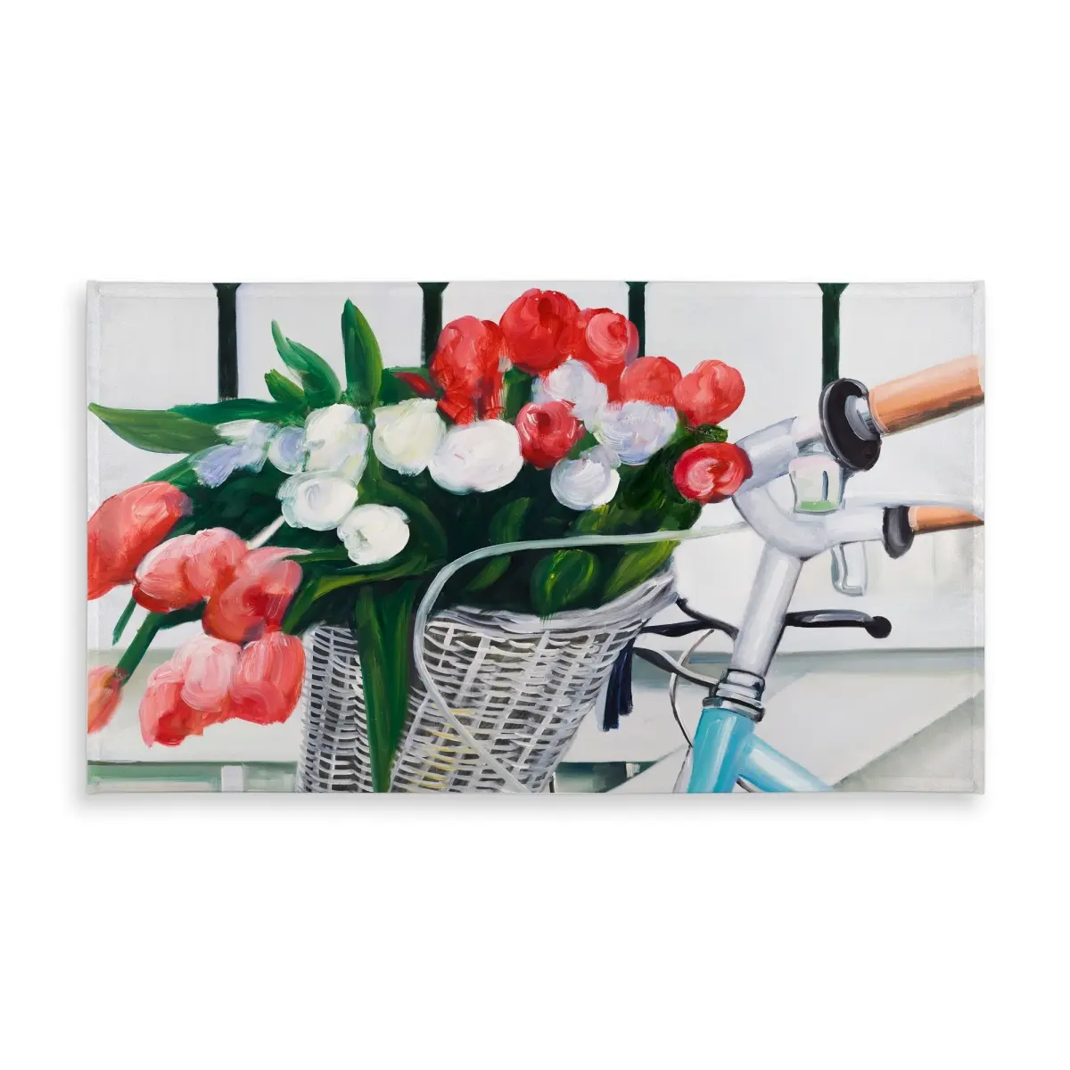 360 Stand Colorful Floral Tulip Print Rectangular Tablecloth, 58x102 in Large Size, Waterproof Indoor-Outdoor Tablecloth, Whimsy Romantic Decor for Dining Area Furniture, Indoor-Outdoor Tablecloths